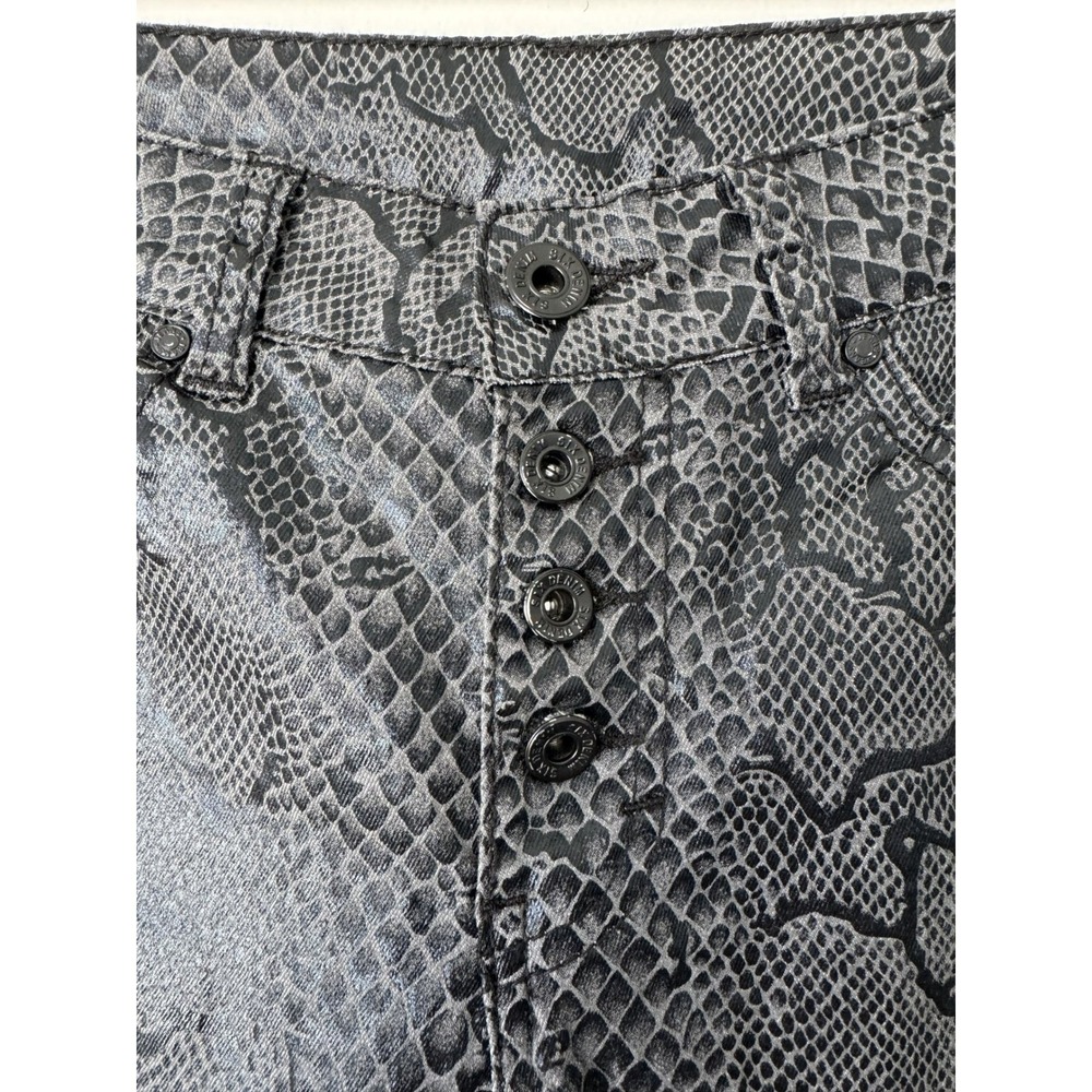 Snake Print Faux Leather Skinny Jeans Charcoal Gray Size 6 - Picture 5 of 5
